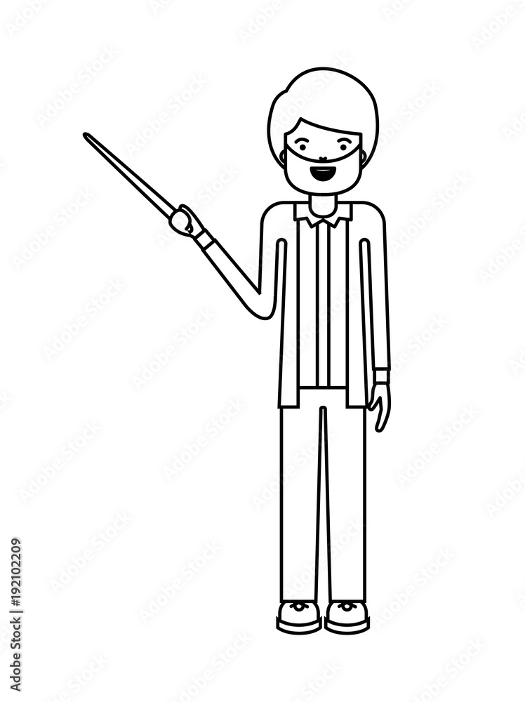 male teacher with pointing stick vector illustration design male teacher with pointing stick vector illustration design