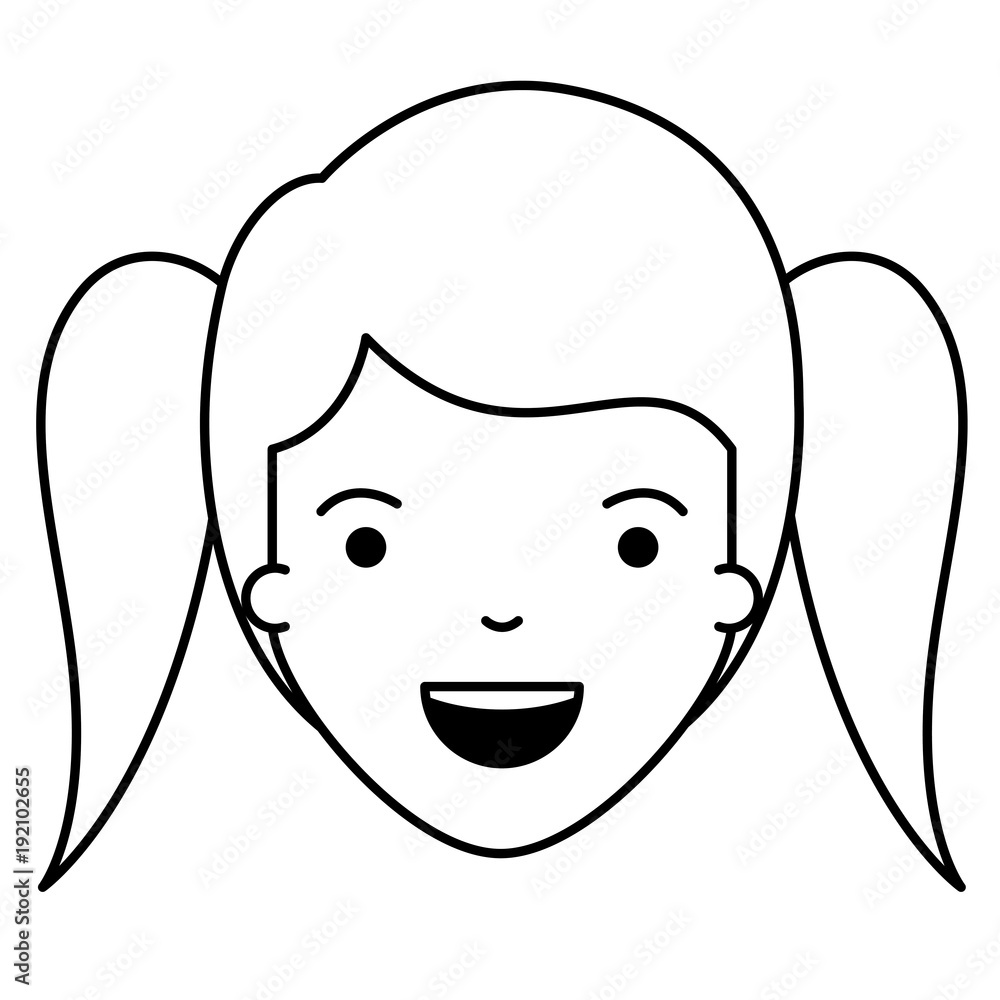 little girl head character vector illustration design little girl head character vector illustration design