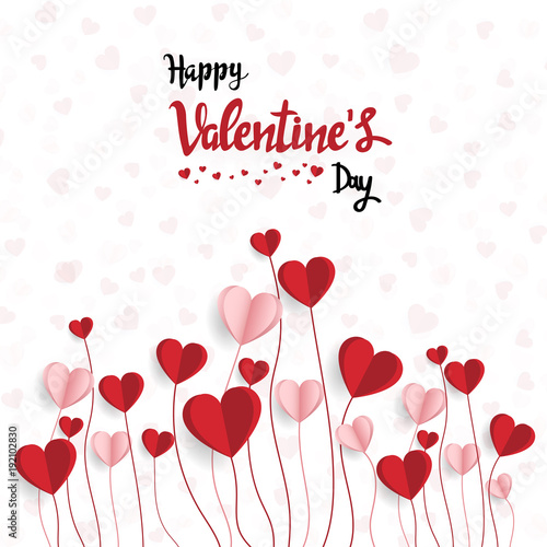 Happy valentine day. with creative love composition of the hearts. Vector illustration