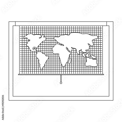 world map roller in chalkboard vector illustration design