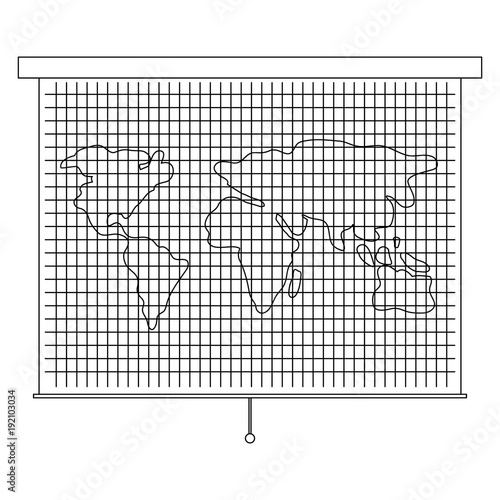 world map roller icon vector illustration design