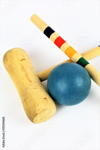 An concept Image of a croquet game set with ball  photo