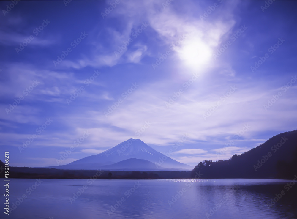 富士山・午後の精進湖