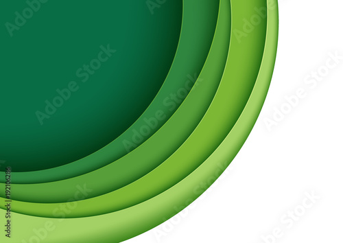 Abstract green layers paper carve background.Paper art style of nature business template concept design.Vector illustration.