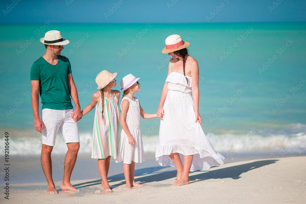 Young family on beach vacation Young family on beach vacation