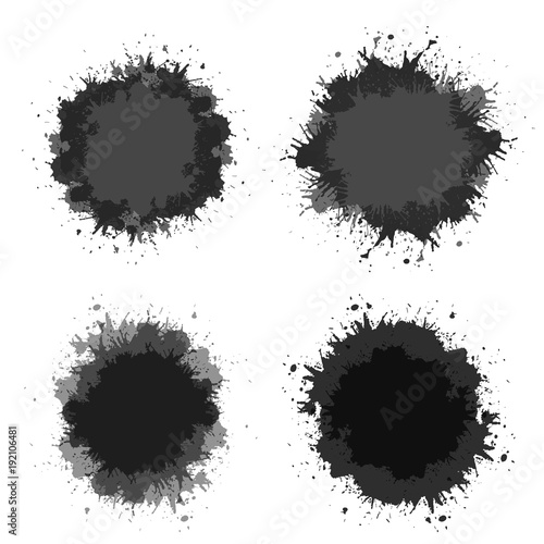 Wallpaper Mural Set of grunge watercolor ink spots. Vector blots for your design. Torontodigital.ca