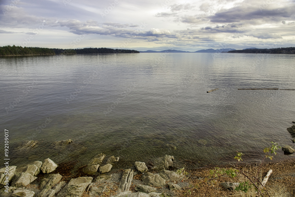 View of the Pacific ocean from Ladysmith, Vancouver Island, BC