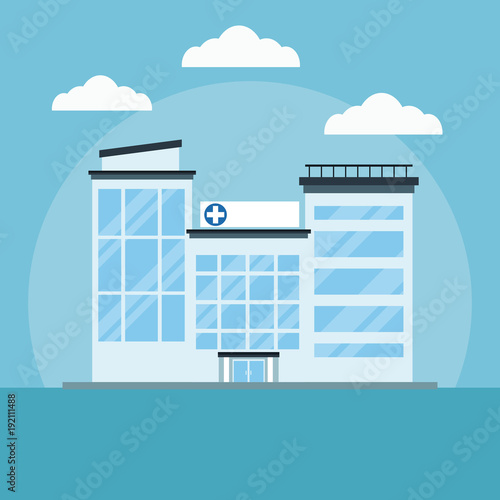 Hospital building cartoon icon vector illustration graphic design Health and healthcare