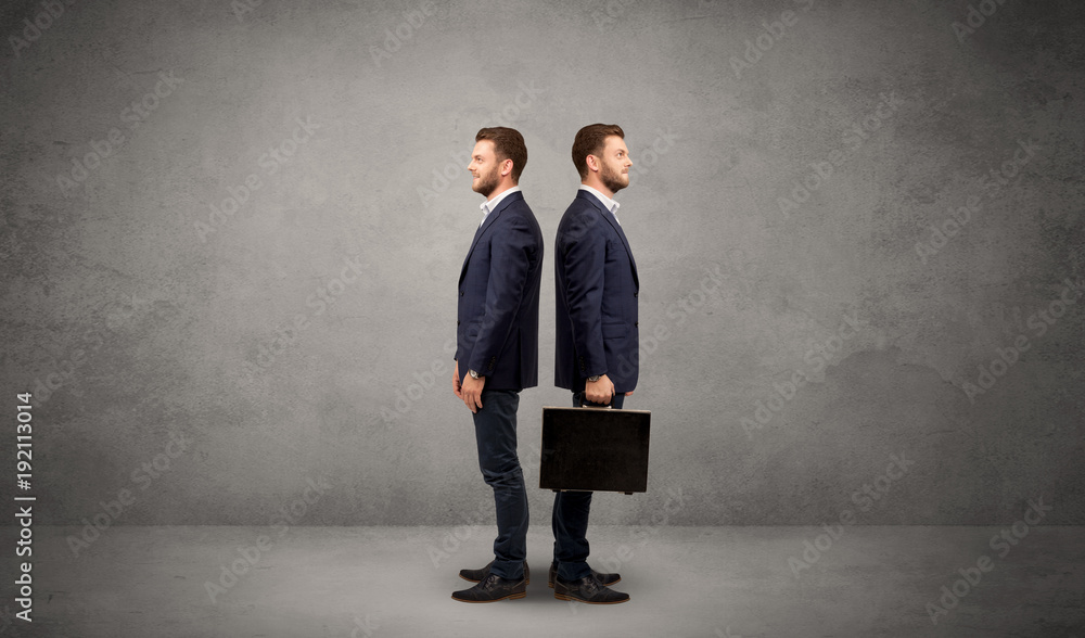 Businessman with two choices Businessman with two choices