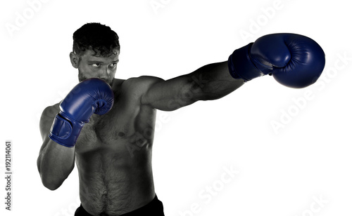Male boxer on white background © Africa Studio