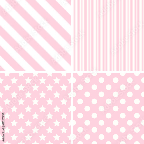 Pink patterns set.