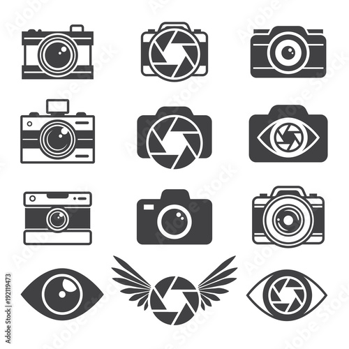Monochrome pictures of symbols for photographers and photo studios