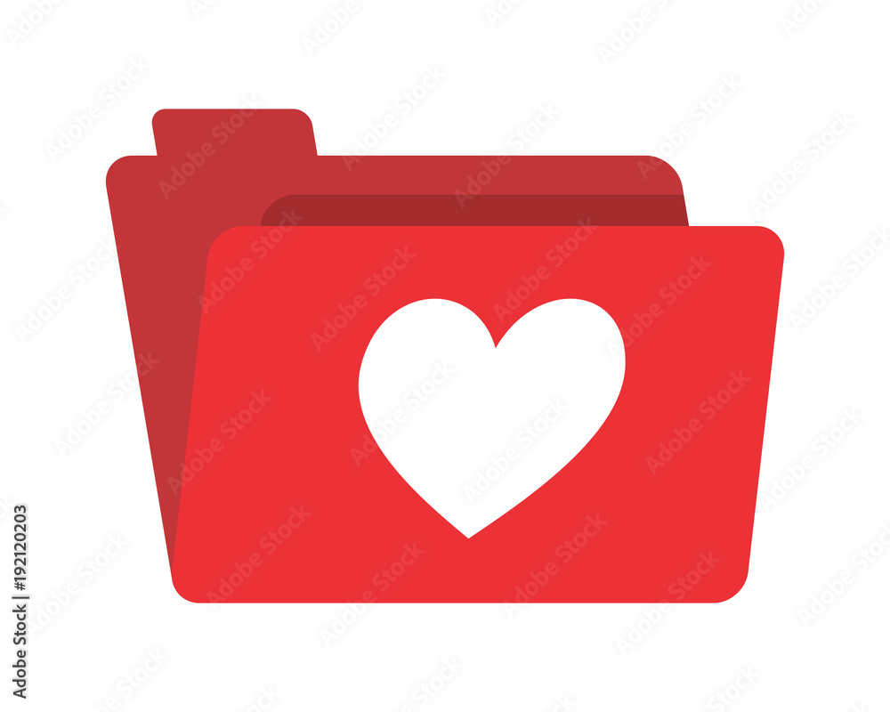 love heart folder image vector icon logo love heart folder image vector icon logo