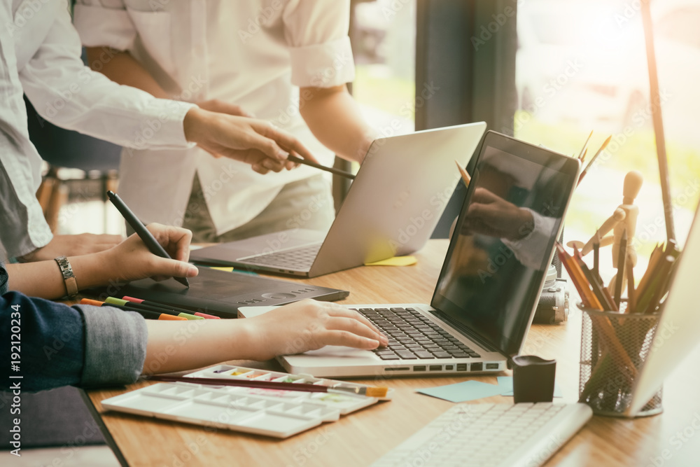 Business working with startup concept, group of people analysis data and meeting in modern office. Business working with startup concept, group of people analysis data and meeting in modern office.