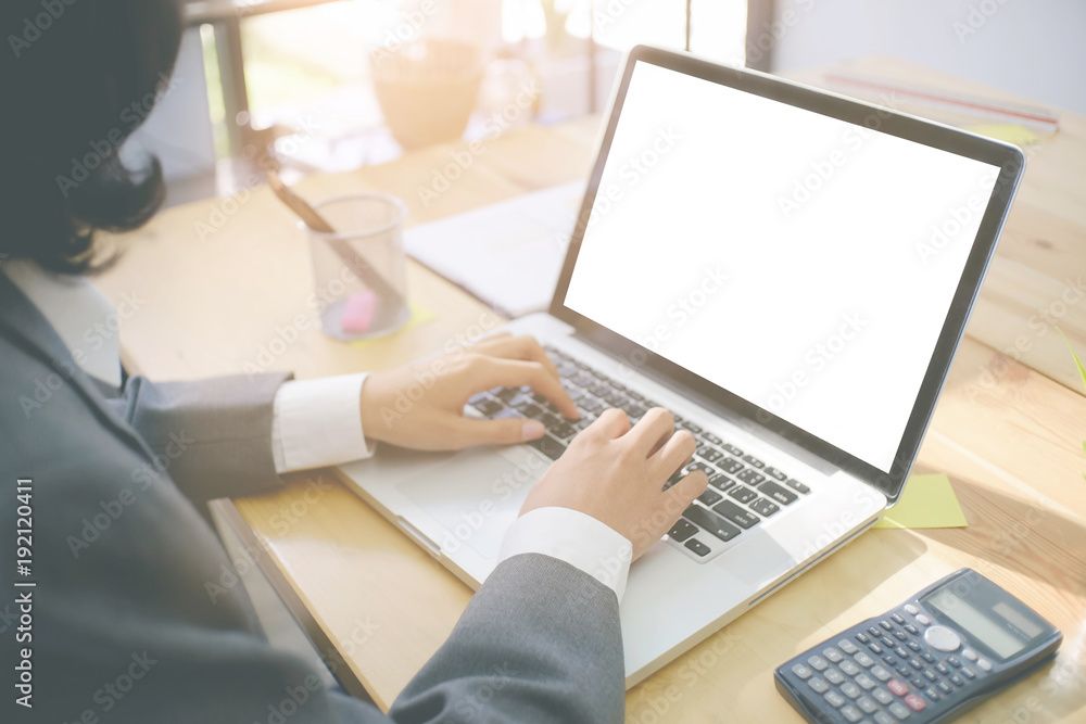 Fototapeta premium Workflow concept,Business working workflow on computer in business office.