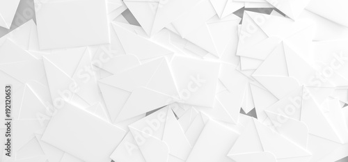 Fototapeta Naklejka Na Ścianę i Meble -  3D Rendering Of Pile Of Mail Letters Top View