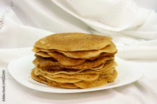 Stack of yeast pancakes