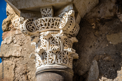 View of chapiter in the ruins of Medina Azahara in Cordoba