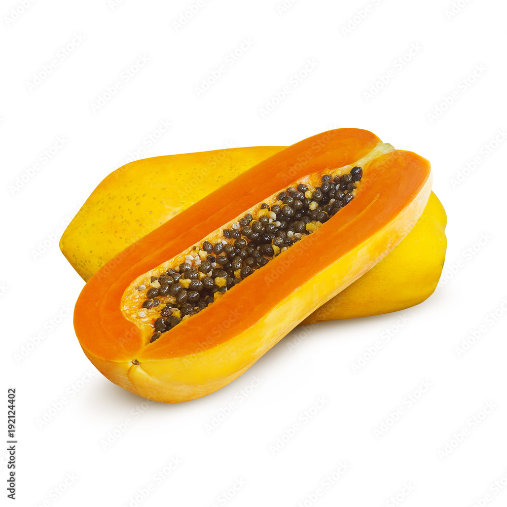 Papaya fruits isolated on white background
Papaya fruits isolated on white background