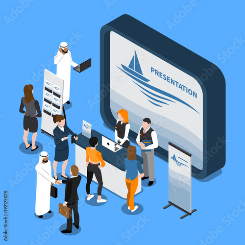 Exhibition Stand Isometric Composition