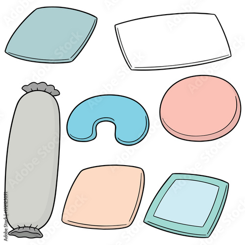 vector set of pillow