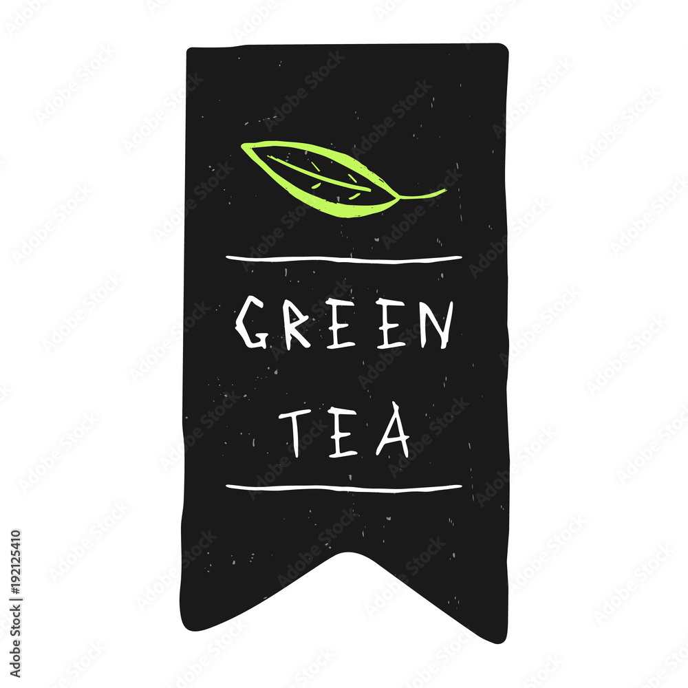 Green tea sticker Stock Vector Adobe Stock