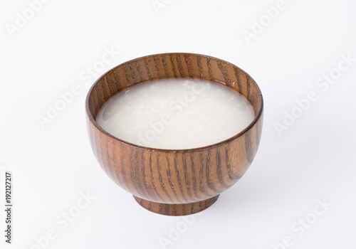 Rice wine. Rice alcohol drink, on white background