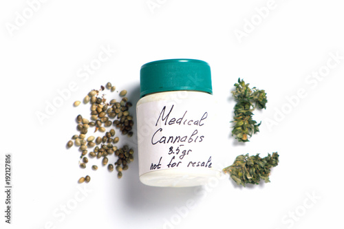 box for medical marijuana as directed by a doctor for the treatment of marijuana photo