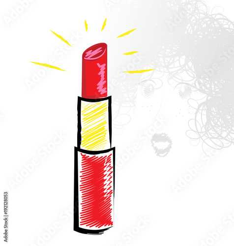 shine of red lipstick