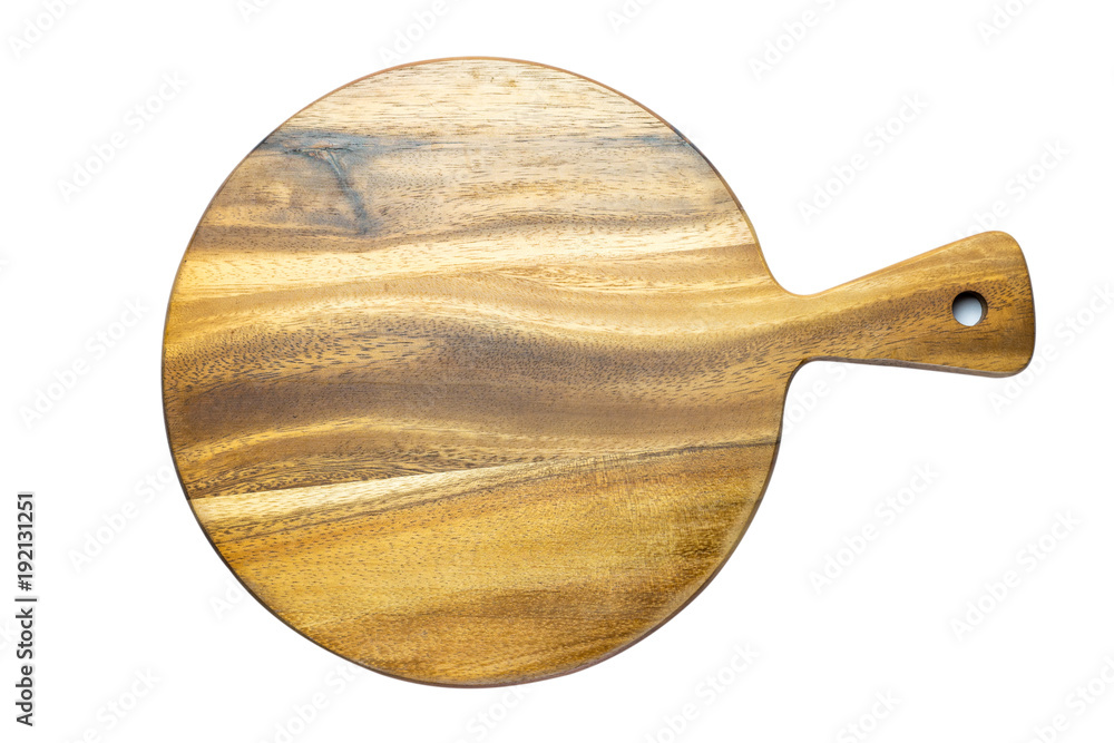 Chopping board for a pizza isolated on a white background and clipping path Chopping board for a pizza isolated on a white background and clipping path