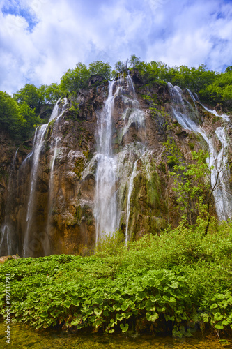 beautiful waterfalls in Plitvice Lakes National Park  Croatia