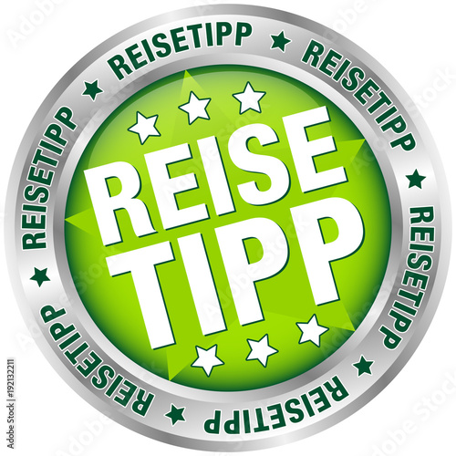 Button "Reisetipp" grün/silber
