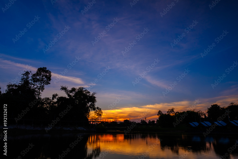 landscape night nature with stars