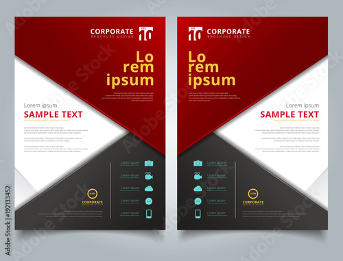 Brochure black and red geom...