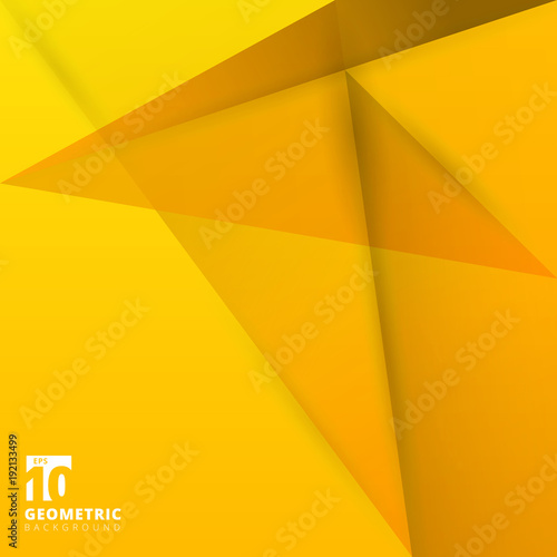Abstract background. Origami and polygon geometric yellow color overlap paper layer with copy space for text © phochi