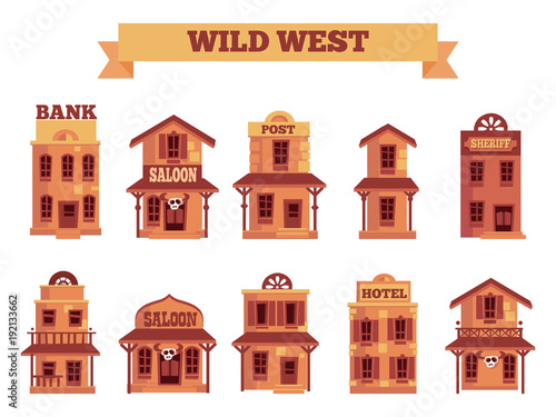 Wild west vector house set