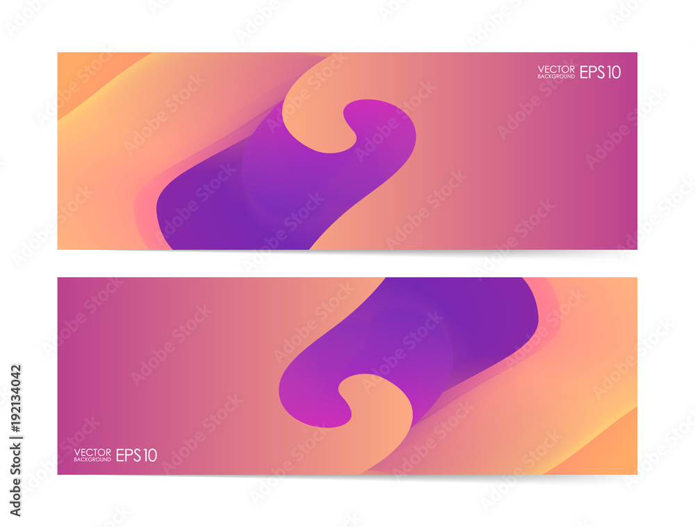 Vector illustration: Set of two layout banners with abstract design