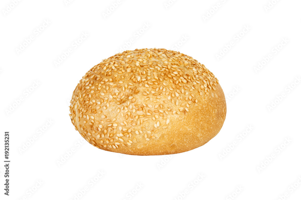 Sesame sandwich bun isolated on white background Sesame sandwich bun isolated on white background
