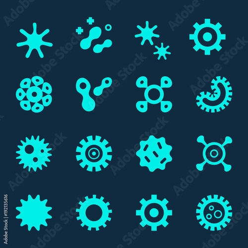 Bacteria, virus, germs icon set in thin line style. Simple Set of Bacteria Related Vector Icons for Your Design.