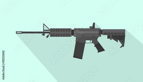 m4 carbine riffle gun with flat style and long shadow photo