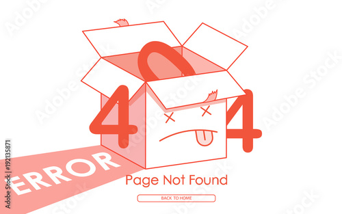 404 error red box line vector background