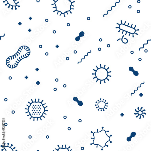 Seamless bacterium pattern. Vector illustration