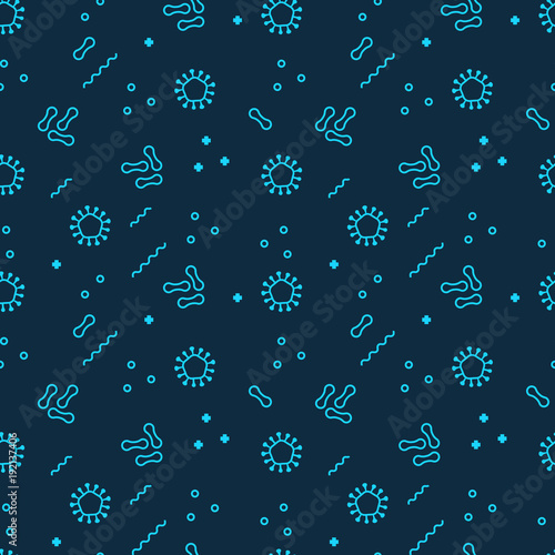 Seamless bacterium pattern. Vector illustration