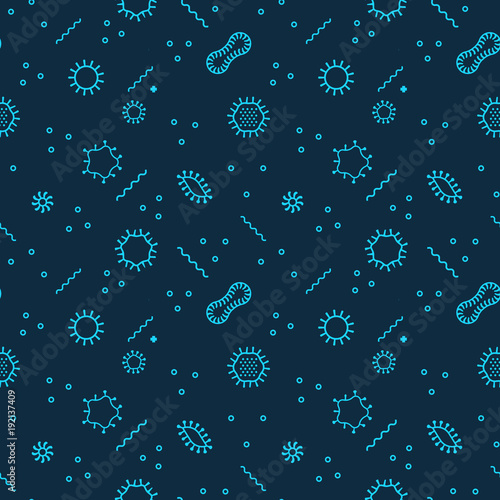 Seamless bacterium pattern. Vector illustration