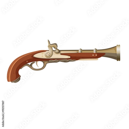 Vintage dueling pistol made of wood and metal