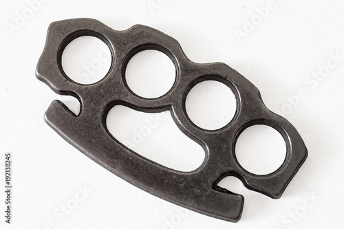 Bilde på lerret Gear and weapon used in illegal fighting, street violence and crime concept with