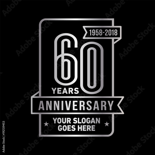 60th anniversary logo. Vector and illustration. 

