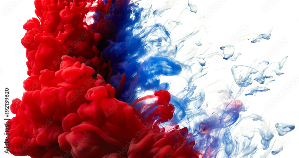 Naklejka premium Ink in water isolated on white background