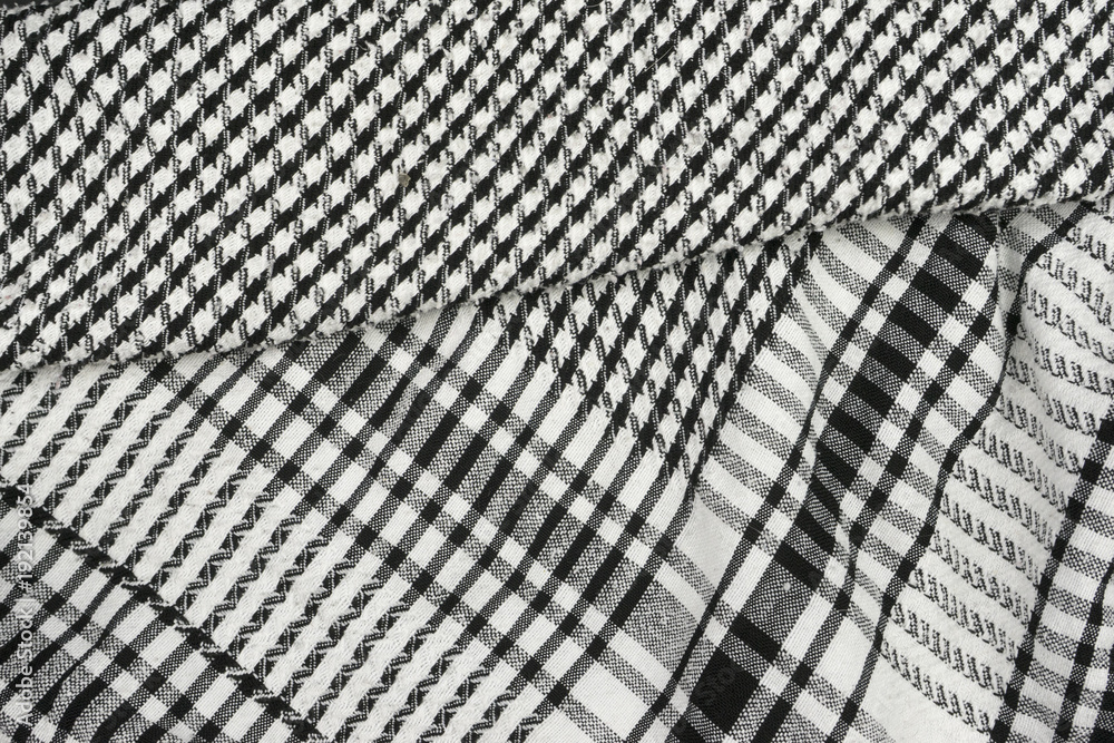 Background texture, pattern. Scarf wool like Yasser Arafat. The