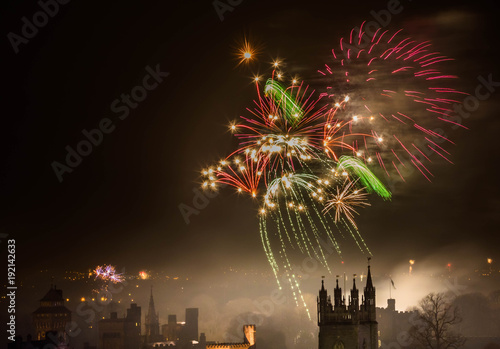 New Year's Day Fireworks in Cardiff, United Kingdom photo